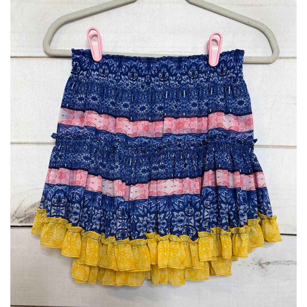 Misa Los‎ Angeles Skirt Sz XS Ruffled Tiered Chiffon Pullon Stretch